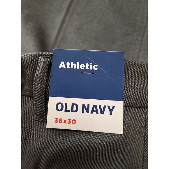 Old Navy Athletic Dress Pants Mens 36x30 Gray Built in Flex Stretch NEW - Picture 6 of 7